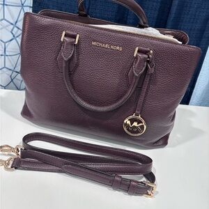 Michael Kors Dark Purple Leather Satchel